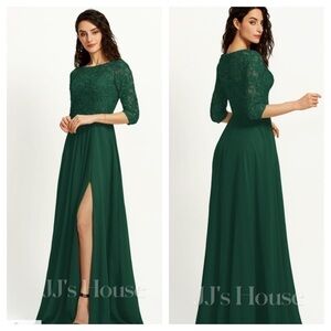 JJs House A-line Scoop Floor-Length Lace Chiffon Bridesmaid Dress New with Tags